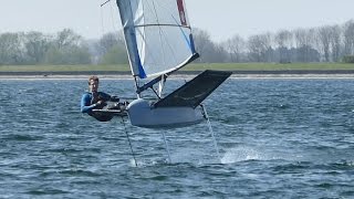 Dad filming a windy Foiling Moth sail [upl. by Eniahpets620]