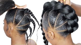 1 Easy Braid Hairstyle using Braiding extension Anyone can do this  Elegant updo hairstyles [upl. by Adlesirhc]