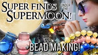 Mudlarking under the Super Moon  Making BEADS BOTTLES amp HATPINS [upl. by Ylrbmik]