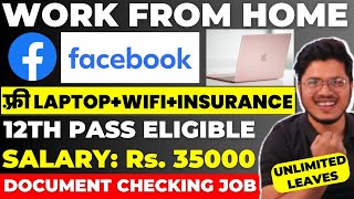 Facebook work from home job for 12th Pass  Facebook Online job  Facebook Data Entry job  WFH jobs [upl. by Ivie]