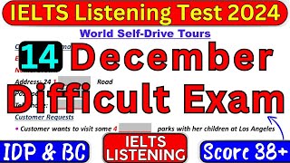 Very Hard Test 14 DECEMBER 2024 IELTS LISTENING TEST WITH ANSWERS  IELTS  IDP amp BC [upl. by Zelle]