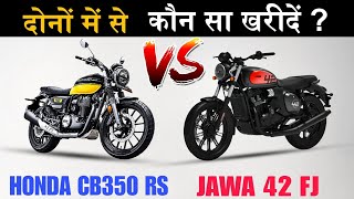 Honda CB350 RS Vs Jawa 42FJ Detailed Comparison  Which One Is Better To Buy [upl. by Bently242]