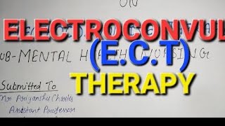 LESSON PLAN ON ELECTROCONVULSIVE THERAPY ECT  Bscnursing  GNM  Nursing notes nursing [upl. by Dal]