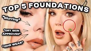 TOP 5 BLURRING FOUNDATIONS FOR DRY SKIN satin finish foundations that that are dry skin approved [upl. by Idahs]