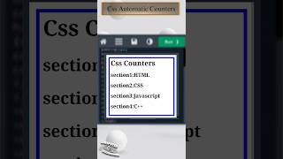 𝐂𝐬𝐬 𝐀𝐮𝐭𝐨𝐦𝐚𝐭𝐢𝐜 𝐂𝐨𝐮𝐧𝐭𝐞𝐫𝐬  css automatic counters webdesign form html style Educationslearning [upl. by Neehsas]