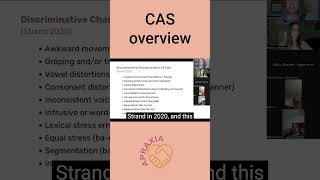 What are some characteristics more discriminative of CAS apraxia apraxiaawareness cas [upl. by Dric530]