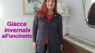 GIACCA UNCINETTO quotFUMO DI LONDRAquot facile per principianti ALEX CROCHET JACKET VERY EASY [upl. by Neelyt]