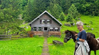 Life in a Swiss Alpine village  Heavy rain fell while cows were grazing outside the farm [upl. by Siroval]