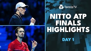 Sinner Takes On De Minaur Medvedev vs Fritz  Nitto ATP Finals 2024 Highlights Day 1 [upl. by Meehar]