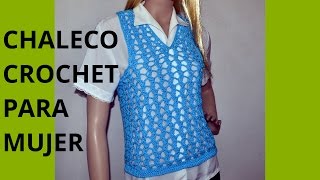 Como tejer un CHALECO Express para mujer en tejido crochet o ganchillo Moda a Crochet [upl. by Raskind70]