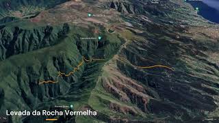 Levada da Rocha Vermelha Trail Map Walking in Madeira [upl. by Eeluj]