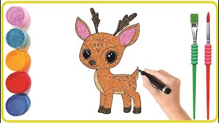 How to Draw amp Color a Cute Deer The EASIEST Way for Kids [upl. by Angid]