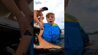 🏄‍♂️ Kid talks while WAKEBOARDING ENJOY THE RIDE 🏄 [upl. by Kellyann]