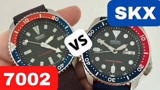 Seiko SKX vs 7002 comparison review SKX 009 vs 70027039 Better Seiko diver watch [upl. by Rehpotsrik333]