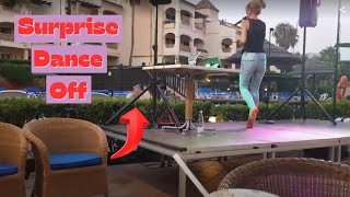 Unexpected Dance Battle at Mijas Costa Resort  Watch her Reaction [upl. by Lacie]