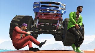 DODGE THE MONSTER TRUCKS GTA 5 Funny Moments [upl. by Kwarteng]