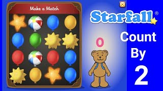 StarFall Education Game  Count by 2 for Kindergarten or First Grade [upl. by Enaitsirk115]