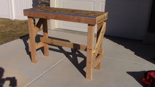 Cheap DIY Workbench for Small Garage [upl. by Ecertal]