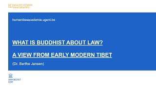 What is Buddhist about law A view from early modern Tibet by Dr Berthe Jansen [upl. by Kus]