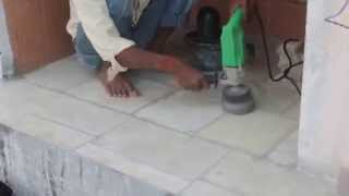 Polishing marble floorVaranasiIndia… [upl. by Breech]