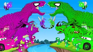 Giant T Rex Protects and Rescues Eggs from Other Dinos Heartwarming Dinosaur Cartoons [upl. by Alolomo]