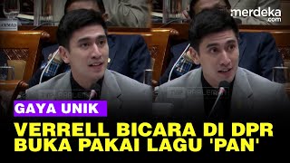 Gaya Verrel Bramasta Berbahasa Inggris amp Nyanyi Lagu PAN saat DPR Rapat Naturalisasi [upl. by Burgwell]