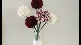 How to make pom pom flowers [upl. by Stolzer]