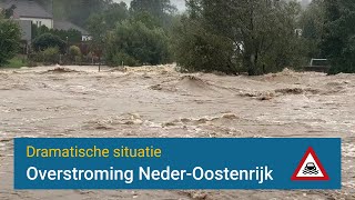 Overstromingen in NederOostenrijk böheimkirchen overstroming regen noodweer [upl. by Jelena935]