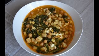 Potaje de Bacalao con Garbanzos y Espinacas [upl. by Ennayelhsa]