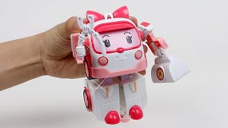 Robocar POLI  Transforming AMBER DELUXE  Toy Review  Playing with Kids  Little Big Play [upl. by Assirual]