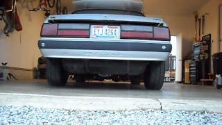 1990 Mustang Full Bassani exhaust Long tubes [upl. by Atinomar559]