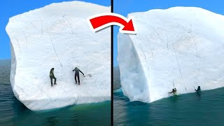 Colossal Icebergs COLLAPSING Caught On Camera [upl. by Kilah]