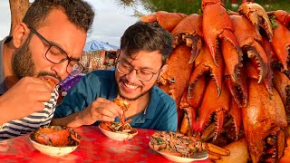 Eating Spicy Crab Curry  Seafood Crab Masala  Patenga Sea Beach [upl. by Newbold]