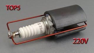 Top 5 amazing electric free energy generator 220 volt electricity with magnetic gear and spark plug [upl. by Enohpesrep]