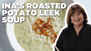 Ina Gartens Roasted Potato Leek Soup  Barefoot Contessa  Food Network [upl. by Ytissac]