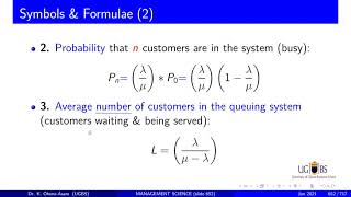 13a Queuing Model essence arival amp service rate 8 formulae [upl. by Ibloc531]