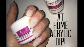 How to do a acrylic dip manicure with only liquid and powder acrylic at home [upl. by Lyn]