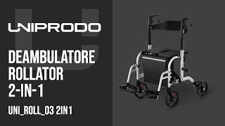 Deambulatore rollator 2in1 Uniprodo UNIROLL03 2IN1  Presentazione del prodotto 10250028 [upl. by Bevon]