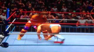 Hulk hogan ultimate warrior vs Dino bravoearthquake [upl. by Enwad432]