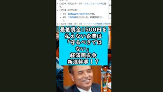 最低賃金1500円を払えない企業は「守るべきではない」 経済同友会の新浪氏発言経済経済ニュース 政治 政治家 選挙 [upl. by Anaitsirc65]