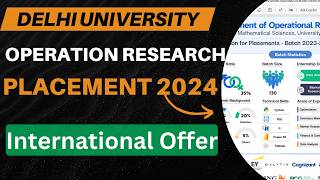 DU Operation Research Placement 2024  Delhi University Placement 2024  MSc Operation Research DU [upl. by Amein]