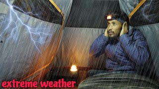 Solo Camping In Heavy Rain amp Lightning Thunderstorm  Extreme Weather Camping  Winter Rain Camping [upl. by Franzen]