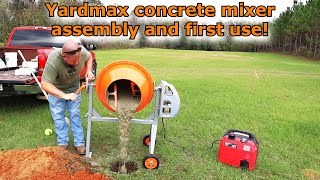 YARDMAX 40 CU FT Concrete mixer assembly and first use 695 [upl. by Olivann]