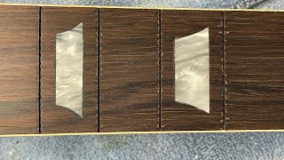 1953 Gibson L50 replacing trapezoid inlays [upl. by Htrow]