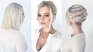 Simple Updo For Short Hair 2023 [upl. by Amaerd]