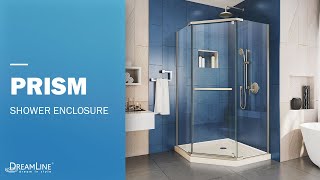 DreamLine Prism Neoangle Frameless Shower Enclosure  Pivot Opening [upl. by Azal]