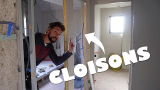 ON CONSTRUIT TOUTES LES CLOISONS DE LA MAISON 🏡  EP192 [upl. by Ecyak]