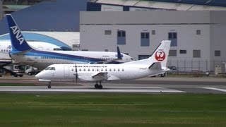 JAL Saab 340B New Livery Take off at Itami [upl. by Atrebla]