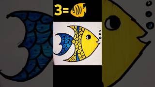 I Drew Fish Using Only The Number 3shorts art satisfying [upl. by Acinorrev]