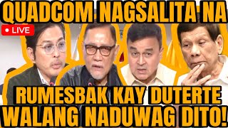 QUADCOM RUMESBAK KAY DUTERTE HON ACE BARBERS PUMALAG “WALANG NADUDUWAG DITO” [upl. by Ender]